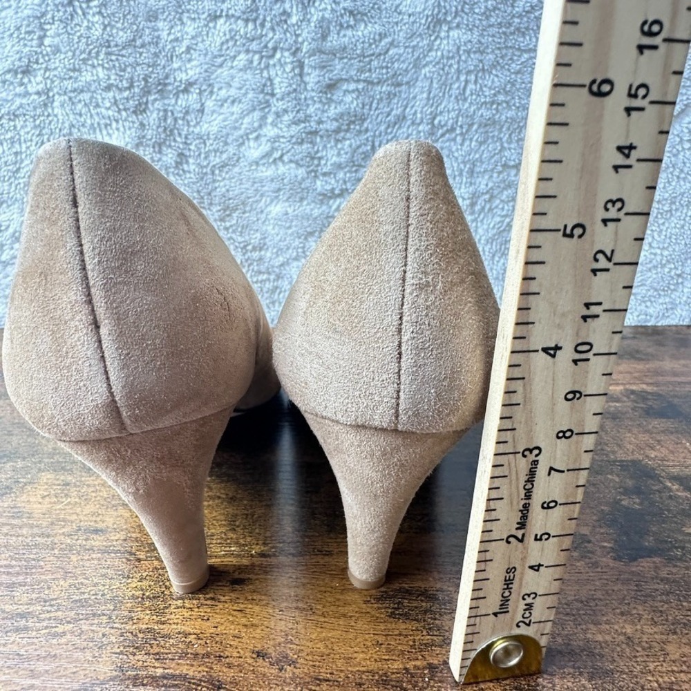 Good American Icon Pumps Size 9 Tan Suede‎ Pointy Toe Stiletto Heels Classics - Picture 4 of 10